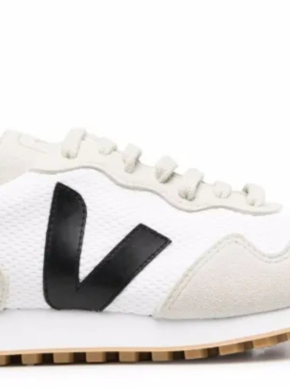 Veja White Sneakers with Gray Laces and Navy Logo - Picture 7 of 8